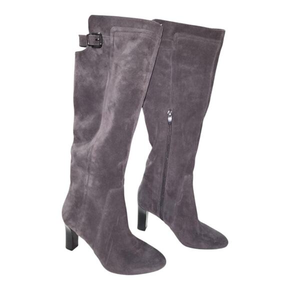 Via Spiga PArca GREY SUEDE KNEE HIGH HEELED BOOTS SIZE 6.5 - Picture 3 of 13